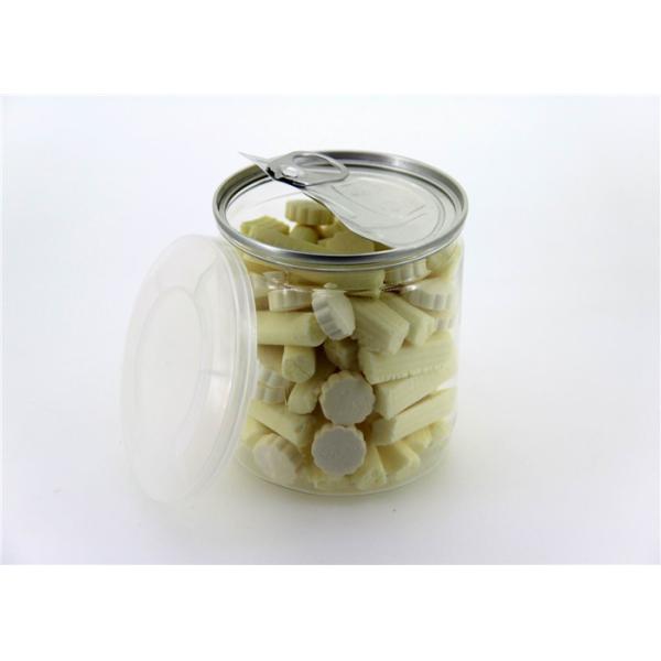 Food grade PET Clear Plastic Cylinder 400ml Candy Canister Easy Open