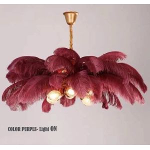 Home Hotel 100cm X 100cm Ostrich Feather Ceiling Light