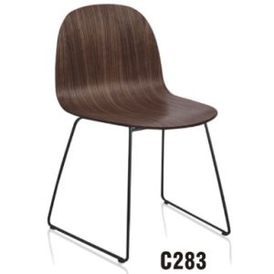 modern home metal leg bent wood dining chair furniture
