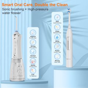 H2ofloss Water Flosser and Electric Toothbrush Combo 2 in 1 Oral Care Rechargeab