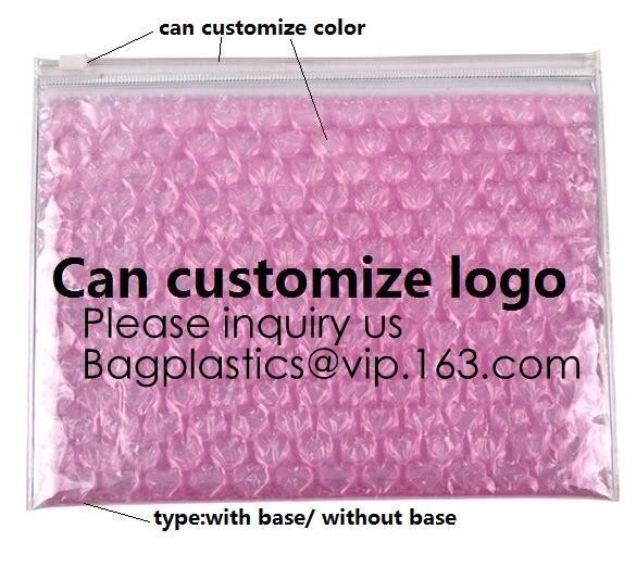 Buy New Design Pvc Zip lockk Epe Foam Heart-Shaped Bubble Bag For Cosmetic/Pink Plastic Bubble Bag With Zipper bagease package at wholesale prices