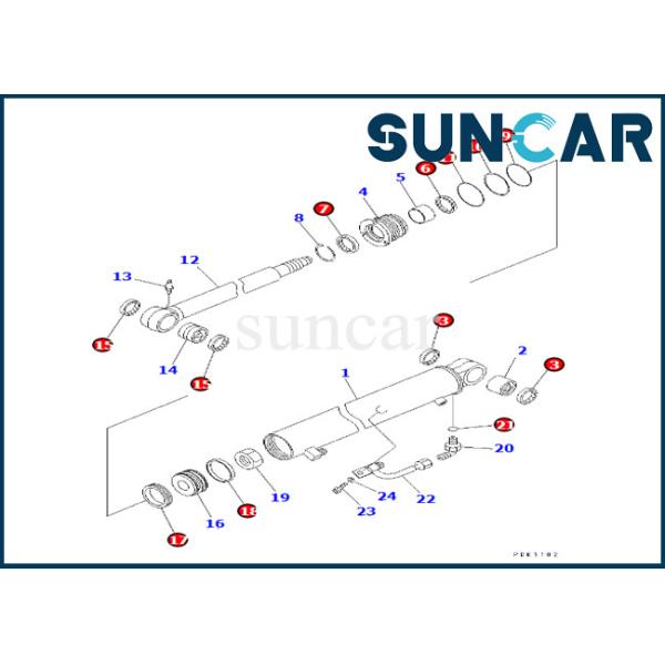 Buy 707-98-22840 7079822840 Komatsu Arm Cylinder Seal Repair Kit Fits PC30R-8 Arm Cylinder Seal Kit at wholesale prices