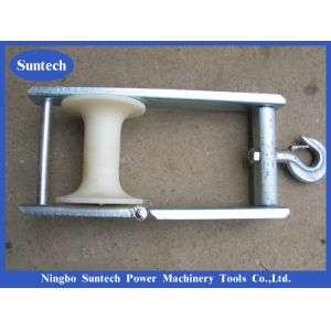 5kn Light Nylon Aerial Cable Stringing Block Roller With Hook