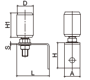 280kg Sliding Gate Guide Bracket Zinc Plated Steel Sliding Door Guide Bracket With Nylon Rollers