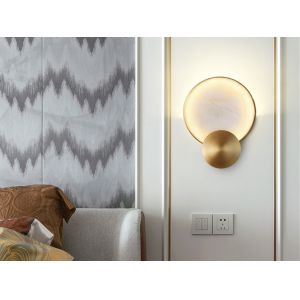 Quality Modern Round Marble LED Wall Lights Living Room Bedside Lighting Fixtures (WH-OR-58) for sale