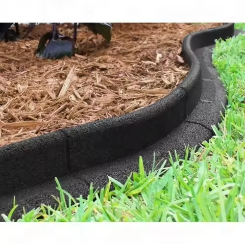 Recycled Rubber Landscape Edging 1200x100mm Black