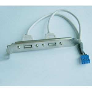 30cm Motherboard Internal 9pin Pitch 2.54mm to Dual Port USB 2.0 A Female Screw