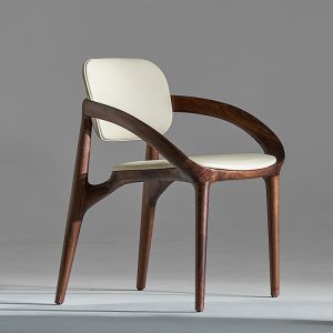 Office Building Solid Wood Dining Chair Highlighting Classic Designer Style and