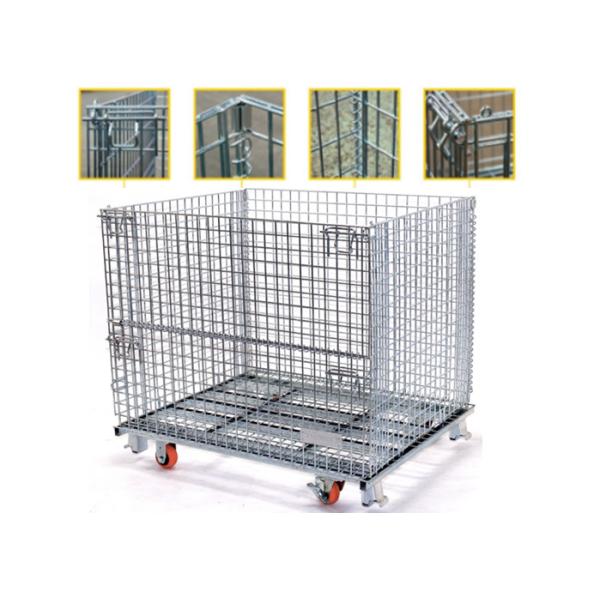 Buy High Strength Collapsible Wire Containers Storage Cages For Handling Loading / Unloading at wholesale prices