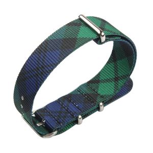 Tartan Print Nylon Strap Watch Bands 22mm Stylish Pattern