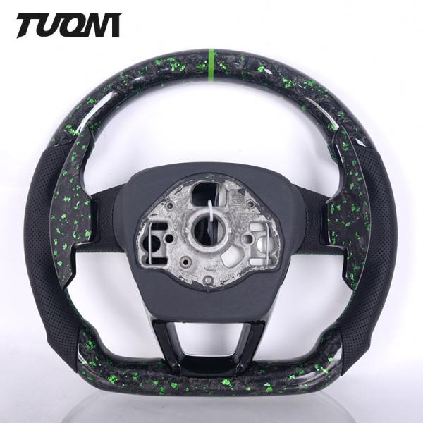 RS3 RS5 Q3 Q5 Audi Forged Carbon Fiber Steering Wheel Black Perforated Leather