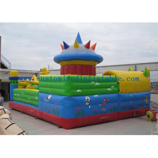 Interesting Happy Family Inflatable Fun City Park Blow Up Bouncy Castle For Big Kids