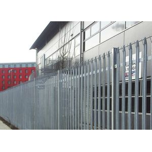 Single Pointed 2.4m Galvanised Steel Palisade Fencing For Security