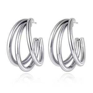 China Silvery Hoop Fashion Earring for Your Requirements on sale
