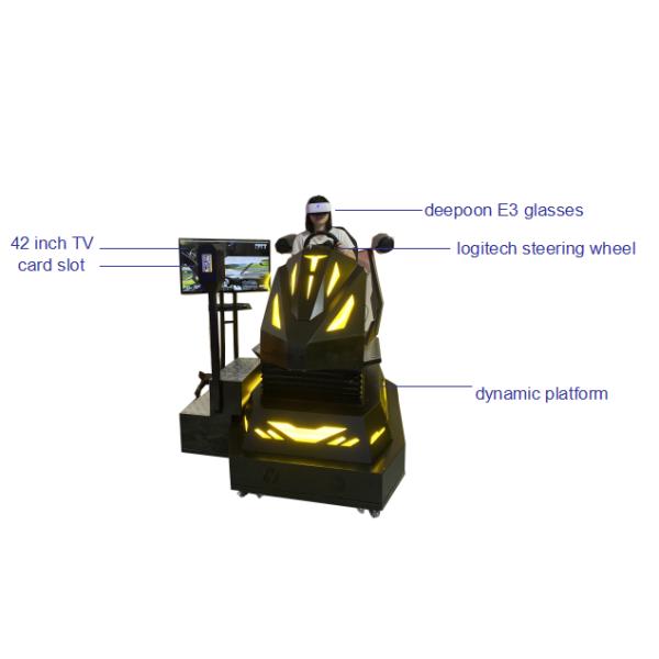 3 Dof Electronic System 9D VR Car Simulator For Shopping Mall Black Colour