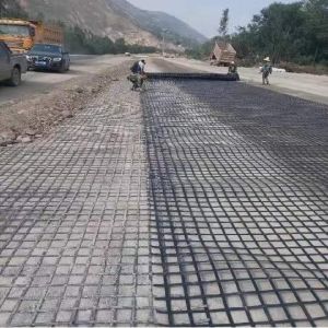 Highways and Railways 100kn Steel Plastic Geogrid Road Surface Resistance
