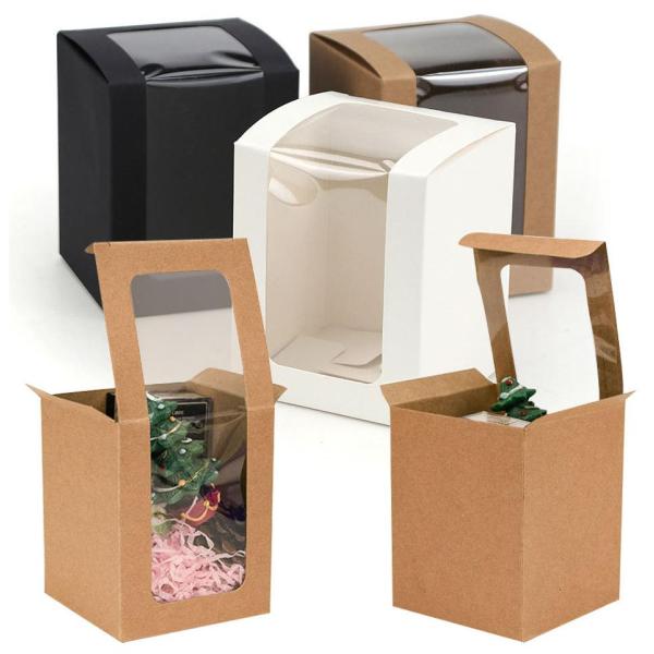 Custom Small Transparent Display Box Kraft Paper White Cardboard Packaging For Aromatherapy Or Gifts