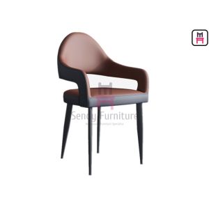 China W45cm Upholstered Metal Restaurant Chair Eco Leather Nordic Unfolded on sale