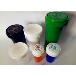 Smooth Child Resistant Reversible Cap Vials , Odorless Medicine Pill Bottles