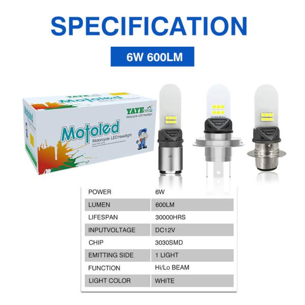 3030SMD Aluminum Board Motorcycle LED Headlight DC12V H4 HS1 BA20D H6