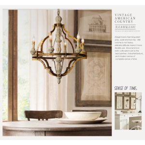 Wood lantern chandelier pendant Lights Fixures (WH-CI-60)