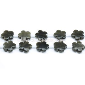 Quality Golden Rainbow Obsidian Five Petal Flowers Gemstone Bead Jewellery for sale