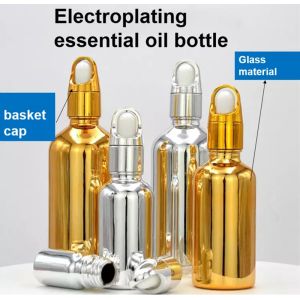 Sliver Gold 50ml Empty Serum Bottle With Dropper Plating Electroplate