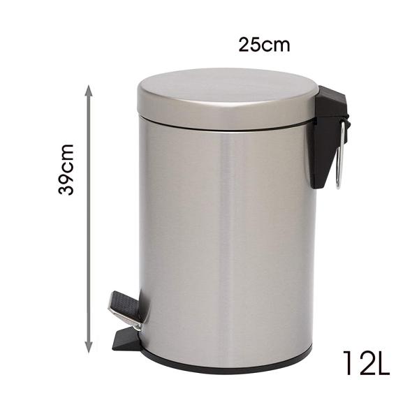 Eco - Friendly Indoor Trash Can white Stainless Steel Pedal Bin 3L Round with Lid