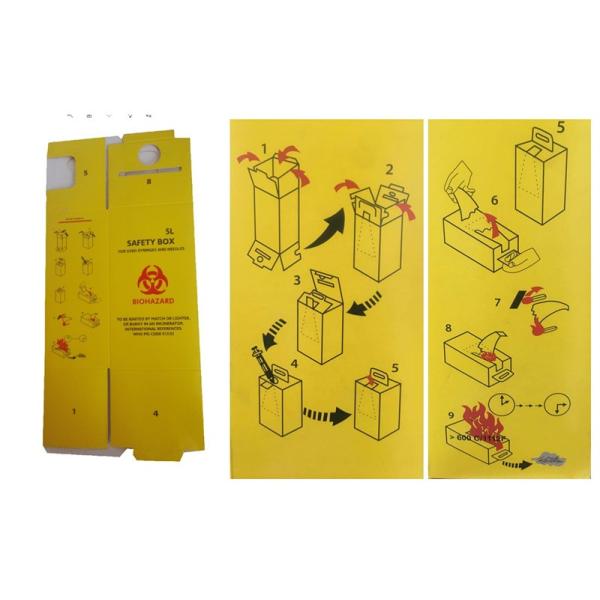 Paper Board Material Medical Sharps Box For Medical Hospital And Clinic