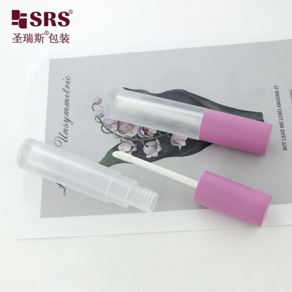SLR009-3.5ML Round Cylinder Clear Plastic Makeup Skincare Lipgloss Tube Bottle Custom High Quality Matte Finished