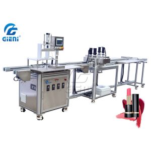 Lipstick Releasing Cosmetic Filling Equipment With Container Screwing