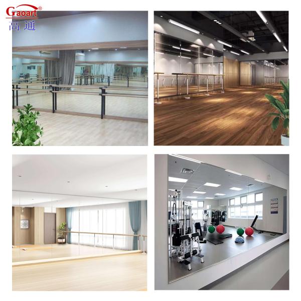 Large Wall Mount Silver Decorative Home Barber Station Mirror For Dance Studio Salon