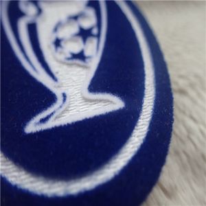 Oval Shape Personalised Embroidered Patches Ball Uniform Plush Monochrome