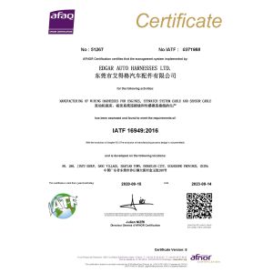 Edgar Auto Harnesses LTD. Certifications