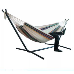 Customized Heavy Duty Canvas Hammock Stainless Frame Stable Operation