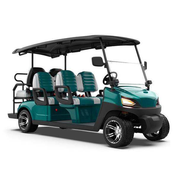 Electric Golf Cart Offering Expansive 4+2 Seating Capacity In A Radiant Emerald Green Finish For A Luxurious And Unique Golfing Experience
