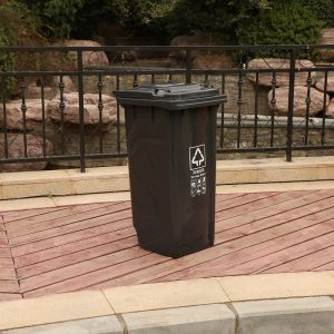 100LEnvironmental Sanitation Waste Bin Thickened Flip Trash Can with Wheels