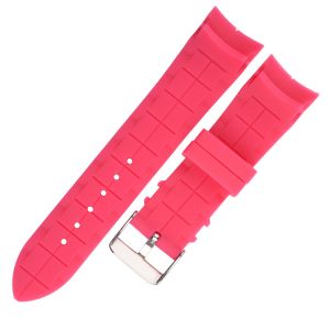 Unisex Silicone Rubber Watch Strap Bands Curved End 20mm