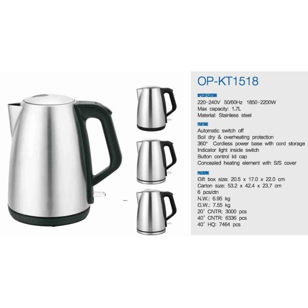 Hotel Electric Stainless Steel Kettle with Cordless Automatic Shut-off