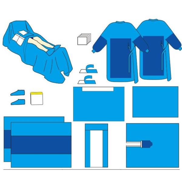 Buy Blue Disposable Surgical Kits Ultra Thin Wrapping Surgical Packs at wholesale prices