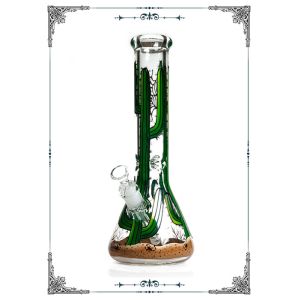 Green Cactus Art Glass Water Smoking Pipe 50x7mm Glass Tube