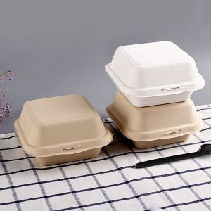 Customized Size Logo Biodegradable Sugarcane Syrup Burger Box