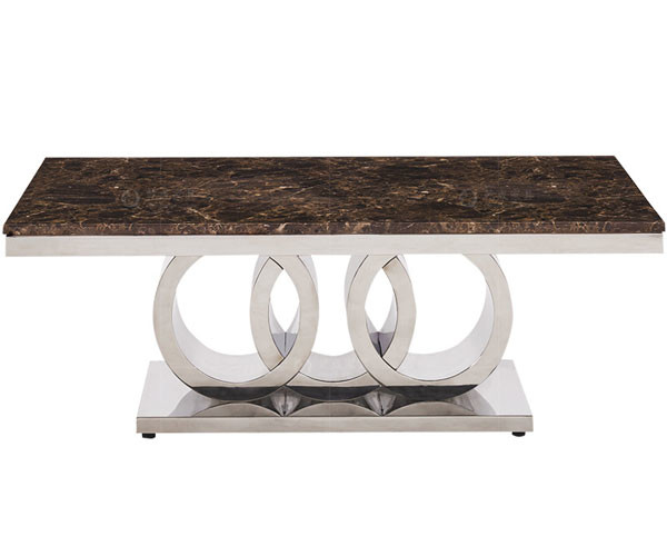 Modern Living Room Stainless Steel Coffee Table 20mm Marble Dining Table
