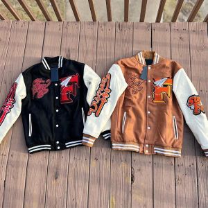 Spring Autumn Heavy Embroidered Streetwear Varsity Jacket