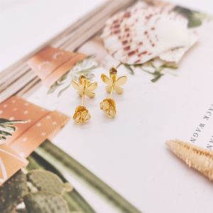 Classic Small Gold Plumeria Earrings: Highlighted