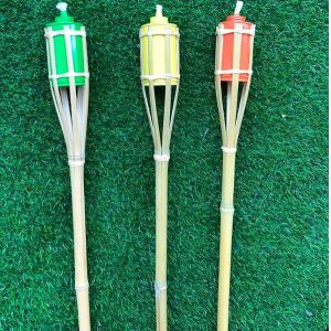 Waterproof Natural Bamboo Torch Rattan Tiki Torches For Patio Yard Garden Lawn