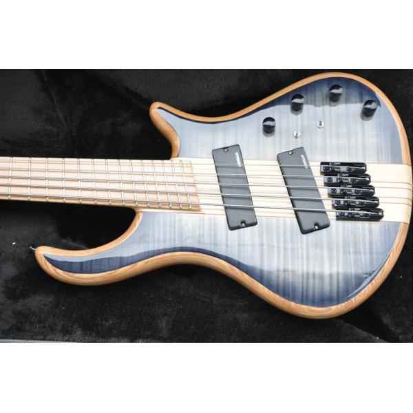 5 string custom bass guitar fanned frets electric bass guitar neck through body