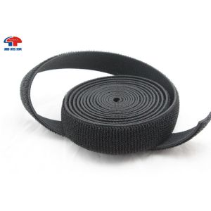 Strong Black Elastic Hook And Loop Fasteners Strap , hook & loop tape self