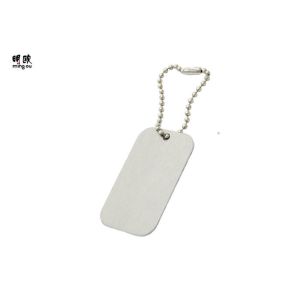 China Identity Function Blank Metal Dog Tag With Chain Square Shape on sale