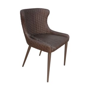 Brown Upholstered Living Room Chair Powder Coating Finish Easily Cleaning